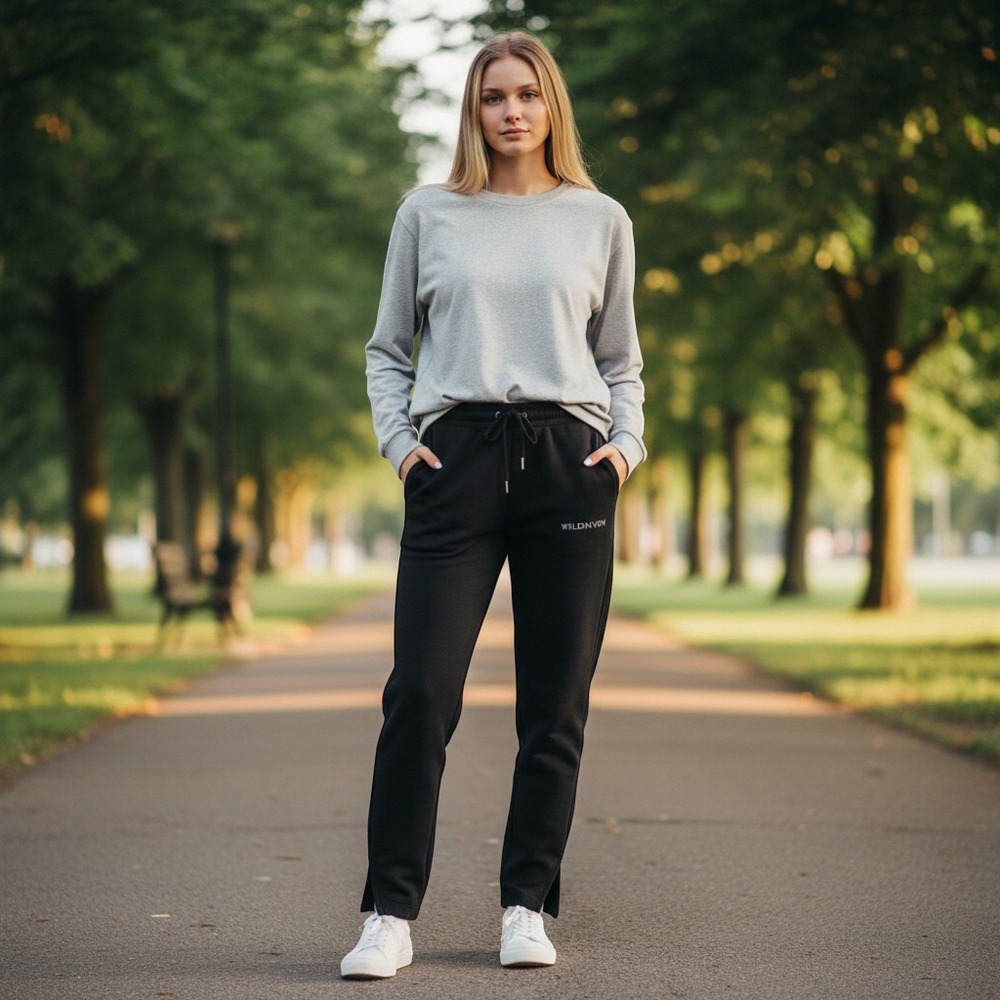 WRLDINVSN Womens Black Sweatpants XS Logo Joggers Performance Athleisure